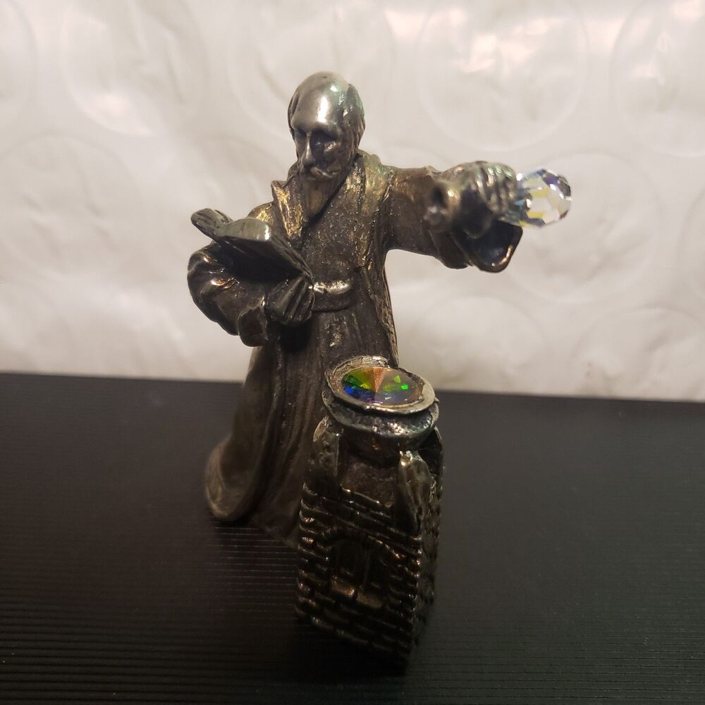 Brass tone wizard w crystal #WWW